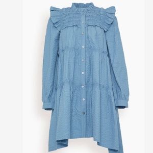 NWT Sea NY Sevyn Seereucker Long Sleeve Dress XS